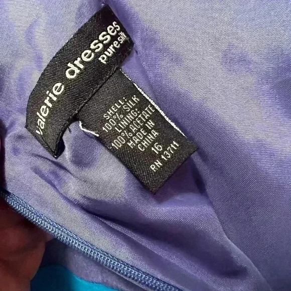 Valerie Dresses sz 16 Pure Silk - Lined Sleeveless Color Block Dress. - Picture 3 of 7